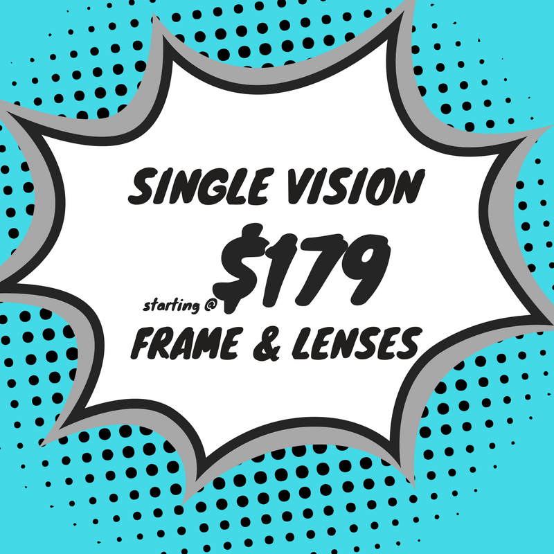  Single vision safety eyeglasses (frame &amp; lenses) starting at $179 